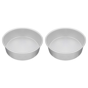 Unique Bargains Aluminum Nonstick Removable Bottom Wedding Birthdays Cake Pan 2 Pcs - 1 of 4