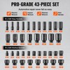 VEVOR 1/2" Drive Impact Socket Set, 43 Piece Deep & Shallow Socket Set SAE 3/8" to 1-1/2", 6 Point Cr-Mo Alloy Steel for Auto Repair, BLACK - 4 of 4