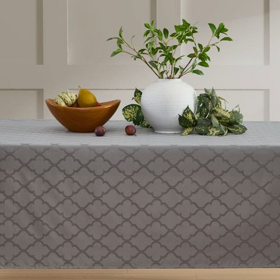 HLC.ME Modena Jacquard Fabric Lattice Tablecloth, Water, Fade, Wrinkle and Stain Resistant Table Cloth