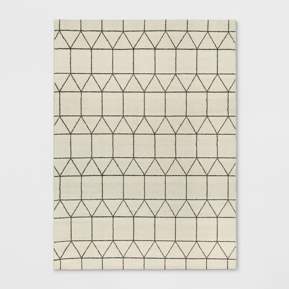5'X7' Elle Linear Grid Woven Area Rug Cream - Project 62™