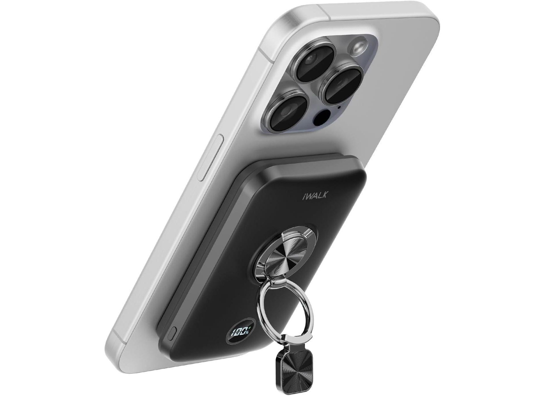 iWalk 10000 mAh Magnetic Portable Charger with Ring Stand Power Bank Wireless Slim LED Display Battery Pack For iPhone 15/14/13/12