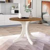 5-Piece Round Dining Table Set with 4 Upholstered Dining Chairs, Kitchen Table Set with Solid Wood Legs for Small Dining Room–The Pop Home - 2 of 4