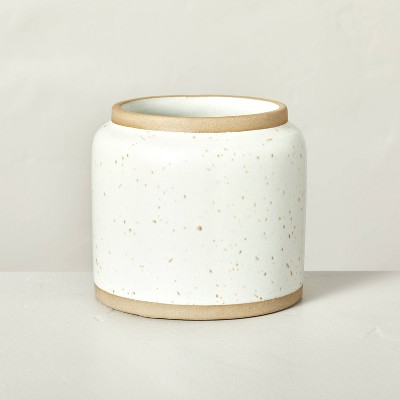 25oz Birch & Amber Speckled Ceramic Multi-Wick Seasonal Candle Cream - Hearth & Hand™ with Magnolia