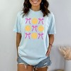 Simply Sage Market Women's Bows and Smiley Coquette Chart Short Sleeve Garment Dyed Tee - 2XL - Chambray - 2 of 2