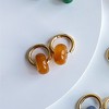 Anna-Kaci Women's Huggie Hoop Earrings with Gemstone Drop - Edgy Minimalist Statement Earrings - 3 of 4