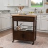 Linon Lennix Kitchen Cart Brown - 2 of 4
