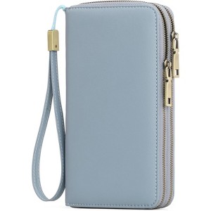 Clotth Women for Wallet - RFID Blocking Clutch Large Capacity Vegan Leather Purse with Adjustable Wristlet & Grip Strap for Daily Use,Travel - 1 of 4