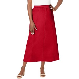 Jessica London Women's Plus Size Stretch Denim Jegging Skirt - 1 of 4