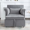 VYNXARIA 34.3inch Convertible Pull-out Sleeper Chair, can be easily converted into a twin size bed,Gray - 4 of 4