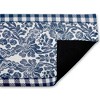 Stupell Industries Navy Gingham Florals Printed Outdoor Door Mat, design by Kim Allen, 18"x30" - 2 of 4