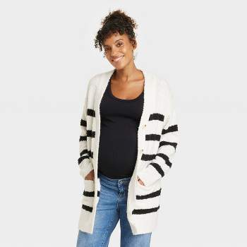 Boyfriend Maternity And Beyond Cardigan - Isabel Maternity by Ingrid & Isabel™ White Striped