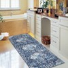 Vintage Distressed Floral Medallion Area Rug for Living Room, Washable Non Slip Retro Accent Throw Carpet for Bedroom - 3 of 4