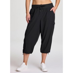 RBX Active Women's Cargo Style Capri Pants, Quick Drying Adjustable Leg Cropped Jogger Pant for Casual Wear, Hiking, Workouts - 1 of 4