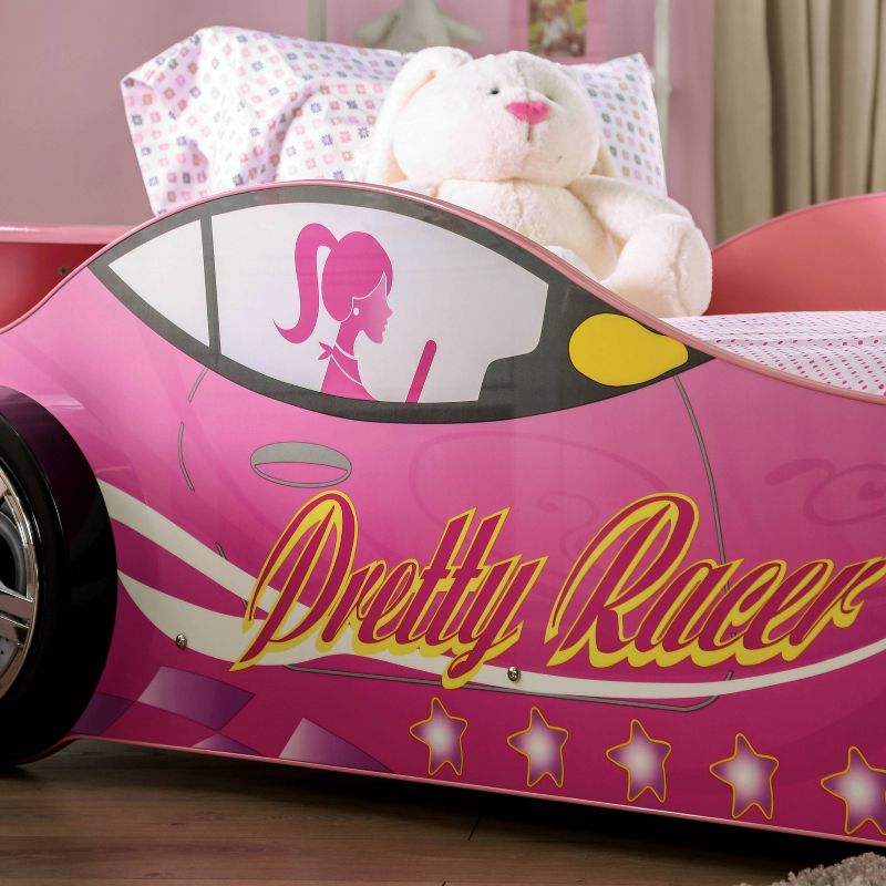 Twin Naglin Racing Car Kids&#39; Bed with Led Headlight Pink - HOMES: Inside + Out, 5 of 14