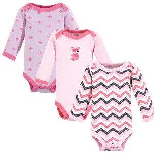 Little Treasure Luvable Friends Preemie Long Sleeve Bodysuit 3pk - 1 of 2