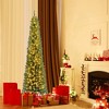 Costway 5/6/7/8 FT Pencil Christmas Tree with 295/392/523/671 Memory Wire Branch Tips 110/140/190/250 LED Lights for Home - 2 of 4