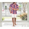 LA LEELA Men's 4th of July Patriotic US American Flag Shirt Short Sleeve Button Down Holiday Hawaiian Shirts for Men - 2 of 4