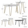 Kumasinova Nesting Coffee Table Set,Space Saving Center Table with Marble Pattern,Side Table with Hairpin Legs,Round Coffee Tables for Living Room - 3 of 4