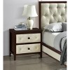 Vynxaria Cherry Espresso Nightstand - 2 Designed Drawers, MDF with Birch Veneer, Modern Bedroom Furniture - 2 of 4