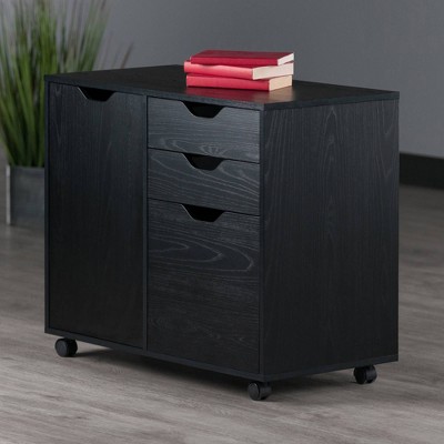 Halifax Black Mobile Filing Cabinet with 2 Drawers and Lock
