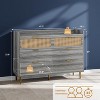 Whizmax 6 Drawer Rattan Dresser, Narrow Wicker Chest of Drawer with Railed Edge, Metal Legs, Gold Handles, Wooden Storage Dresser for Bedroom,Nursery - 3 of 4