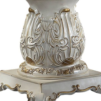 Vendome Antique Pearl Round Wood and Glass Dining Table