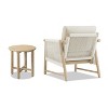 JTH Outdoor Grenada 2-Piece Acacia Lounge Chair & Table Patio Set, Sandy White All-Weather Olefin - 3 of 4