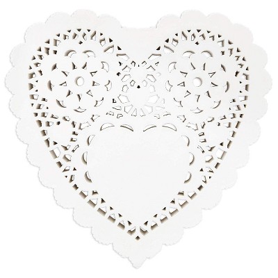 Juvale 250 Pack Heart Shaped Paper Doilies for Valentine's Day Table Decor (10 x 10 in)