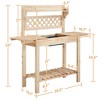Yaheetech Outdoor Garden Potting Bench Wooden Work Station - 4 of 4