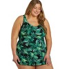 Sporti Plus Size Tropical Palm Leaf Swim Dress - 2 of 4