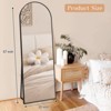 FURNIinspire Full Length Mirrors Floor Standing Body Mirror, Arched Mirror Room Decor Long Dressing Mirror for Bedroom, Black, 18"*58" - 3 of 4