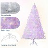 Prelit Christmas Tree, White Tinsel Christmas Tree with 800 Warm White Led Lights & Sturdy Stand, Sparkle Xmas Decorations for Homes Offices - 4 of 4