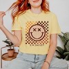 Simply Sage Market S.W.Smiley Fall Checkered Smiley Garment Dyed Tee - 2 of 4