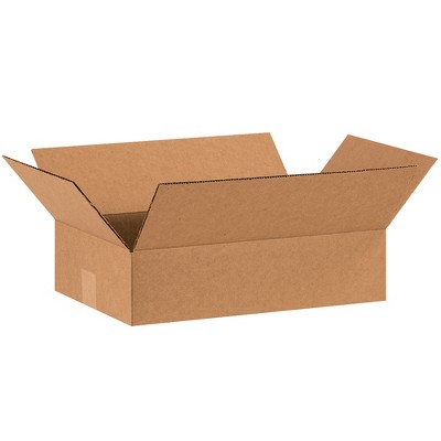 The Packaging Wholesalers Flat Corrugated Boxes 16" x 10" x 4" Kraft 25/Bundle BS161004
