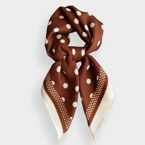 Anna-Kaci Women's Polka Dot Satin Square Scarf with Contrasting Border Trim 27x27in - 1 of 4