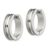 Black Bow Jewelry 8mm Laser Cut and Polished Stainless Steel Hinged Hoops - 22mm - 2 of 4