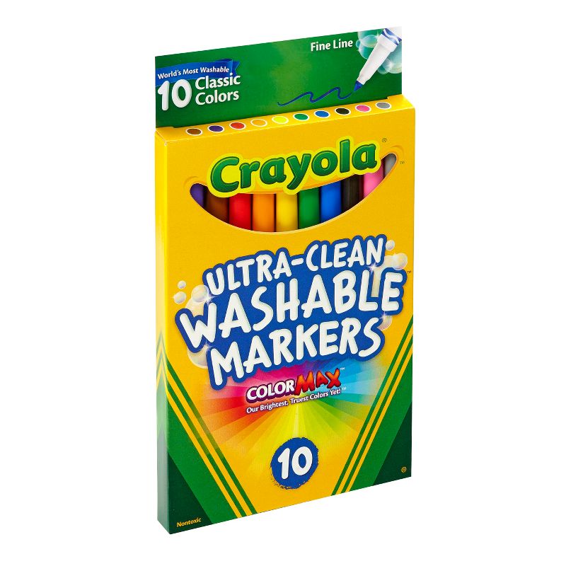 Crayola 10ct Ultra-Clean Washable Markers Fine Line Classic Colors, 3 of 8