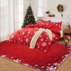 Washable Christmas Living Room Rugs, Home Decorative Snowflake Print Bedroom Rugs, Soft Non Slip Xmas Carpet for Kids Room - 4 of 4