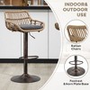 Kumasinova Modern Set of 2 Rattan Counter Height Bar Stools, 360° Swivel Bar Stools, Adjustable Counter Height Chairs with Footrest for Kitchen - 3 of 4