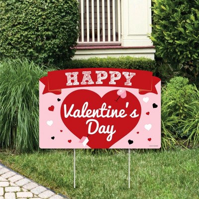 Big Dot of Happiness Conversation Hearts - Valentine's Day Party Yard Sign Lawn Decorations - Happy Valentine's Day Party Yardy Sign