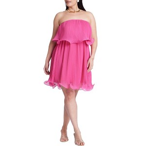 ELOQUII Women's Plus Size Ruffle Hem Mini Dress - 1 of 3