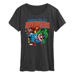 Women's - Marvel - Avengers American Tour Short Sleeve Graphic T-Shirt - 1 of 4