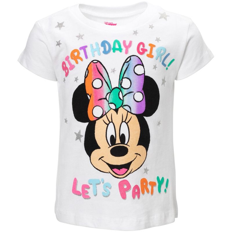 Disney Minnie Mouse Princess The Little Mermaid Moana Lilo & Stitch Frozen Elsa Birthday Girls T-Shirt Toddler to Big Kid, 1 of 5