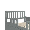 KTMBDW Kids Bed Frame with Fences and 2 Drawers, Wooden Platform Bed with Guardrails on Both Sides for Boys Girls - 4 of 4