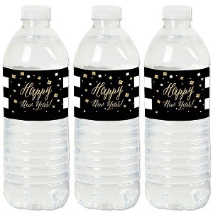 Big Dot of Happiness New Year's Eve - Gold - New Years Eve Party Water Bottle Sticker Labels - Set of 20 - 1 of 4
