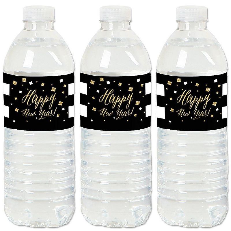Big Dot of Happiness New Year's Eve - Gold - New Years Eve Party Water Bottle Sticker Labels - Set of 20, 1 of 6