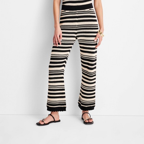 Women's Striped Scallop Edge Ankle Pants - Future Collective™ With ...