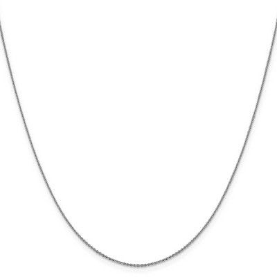 Black Bow Jewelry 1mm 14k White Gold Diamond Cut Solid Cable Chain Necklace