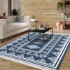 Indoor Tassel Area Rug for Bedroom Living Room - Washable Bordered Farmhouse Carpet, Non-Slip Soft Low Pile Stain-Resistant Mat - 4 of 4