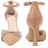 BLISSFUL STEP Women's Pointy Toe Ankle Strap Rhinestone Stiletto Heel Pumps - 2 of 3